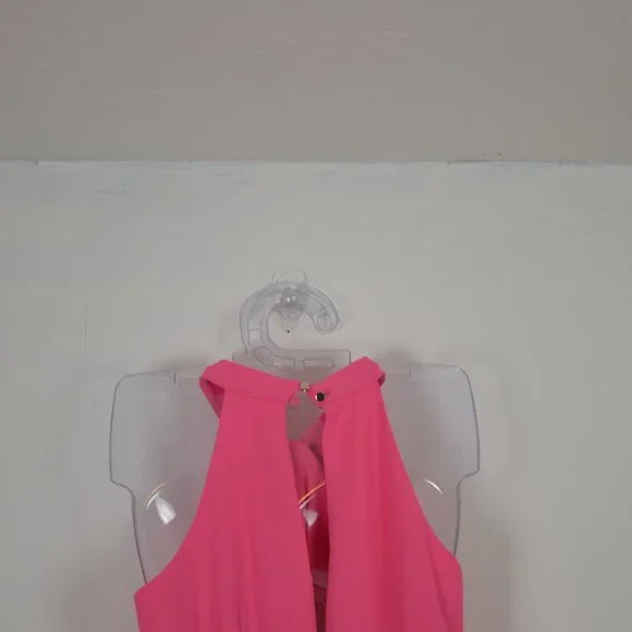 Julia Jordan Knot Halter Neck Sleeveless Faux Wrap Tulip Hem Mid Maxi Womens 2